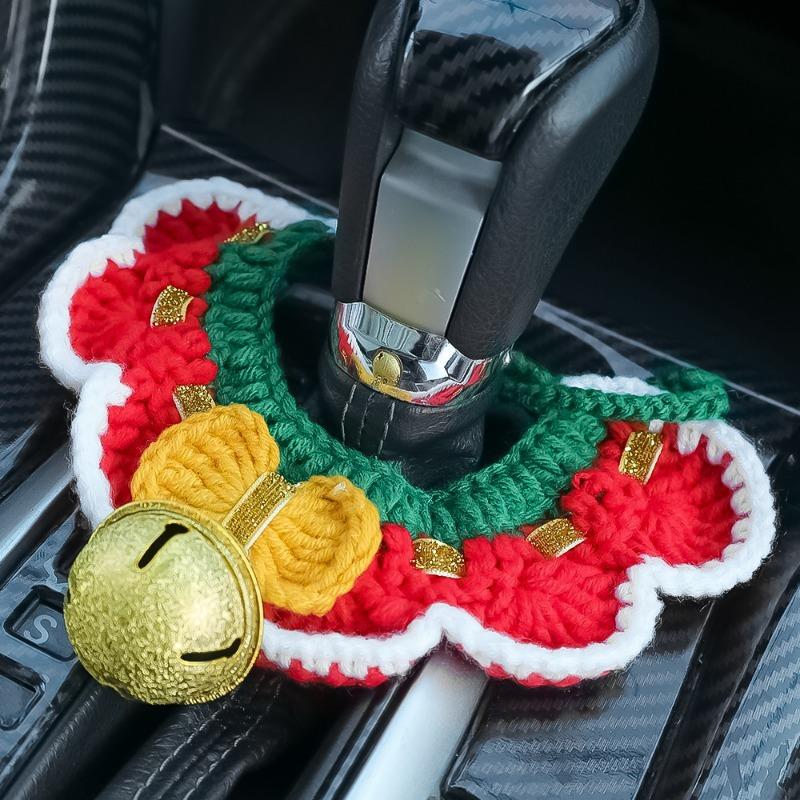 Christmas Gear Shift Collars Carbon Fiber Protective Cover Universal Manual Shift Lever Cartoon Collars Car Interior Accessories