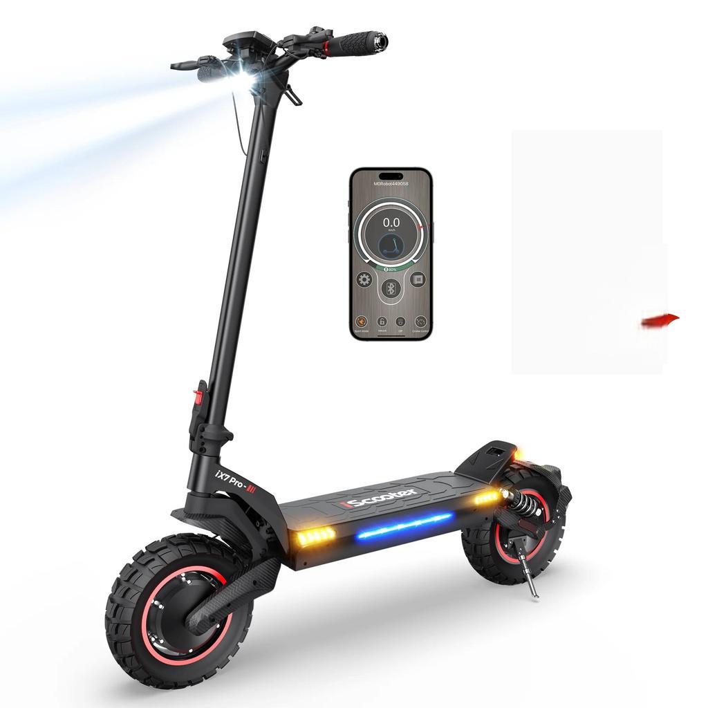 iScooter iX7 PRO Dual-Drive Electric Scooter - 2000W Total Power, 60km Range, 10" Off-Road Tires & Dual Suspension for All-Terrain