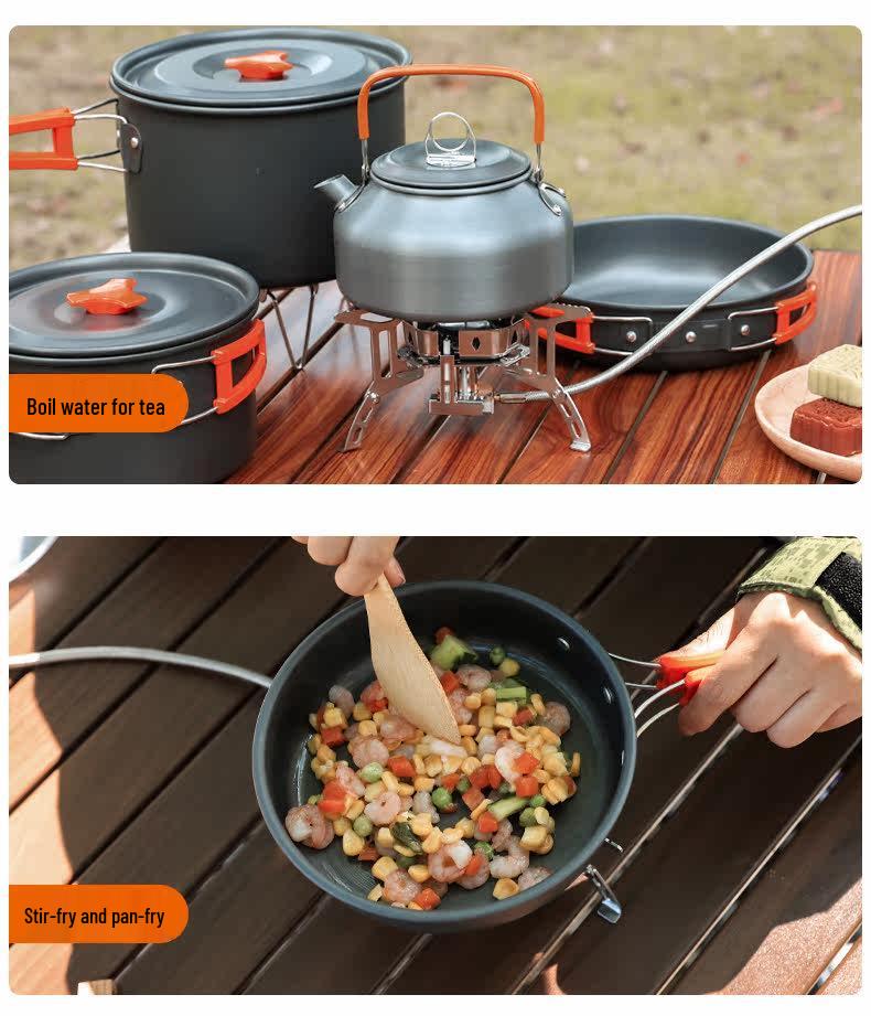 Windproof Portable Camping Stove: Outdoor Self-Driving BBQ Cookware for Picnics and Wild Camping