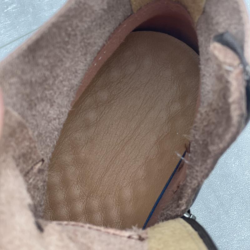 Johnature Ekte skinnstøvletter med tykk såle i britisk stil, allsidige damesko