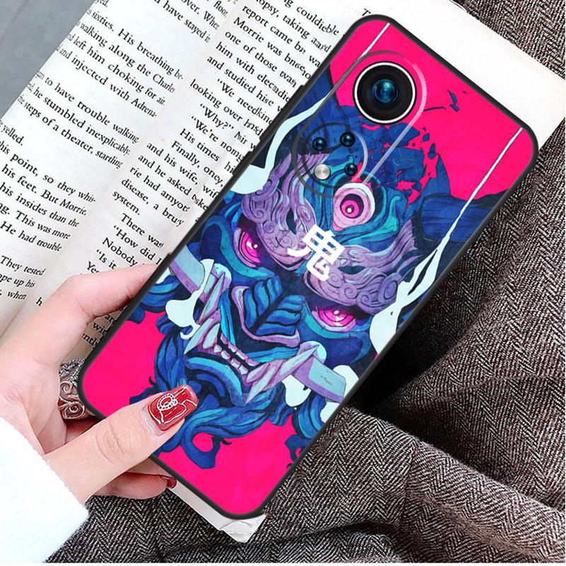 Japanese Oni Hannya Demon Mask Case For Honor Magic 8 Pro 5 6 7 Lite Honor 400 200 50 70 90 X9d X9c X9b X9a X8b Win RT Cover