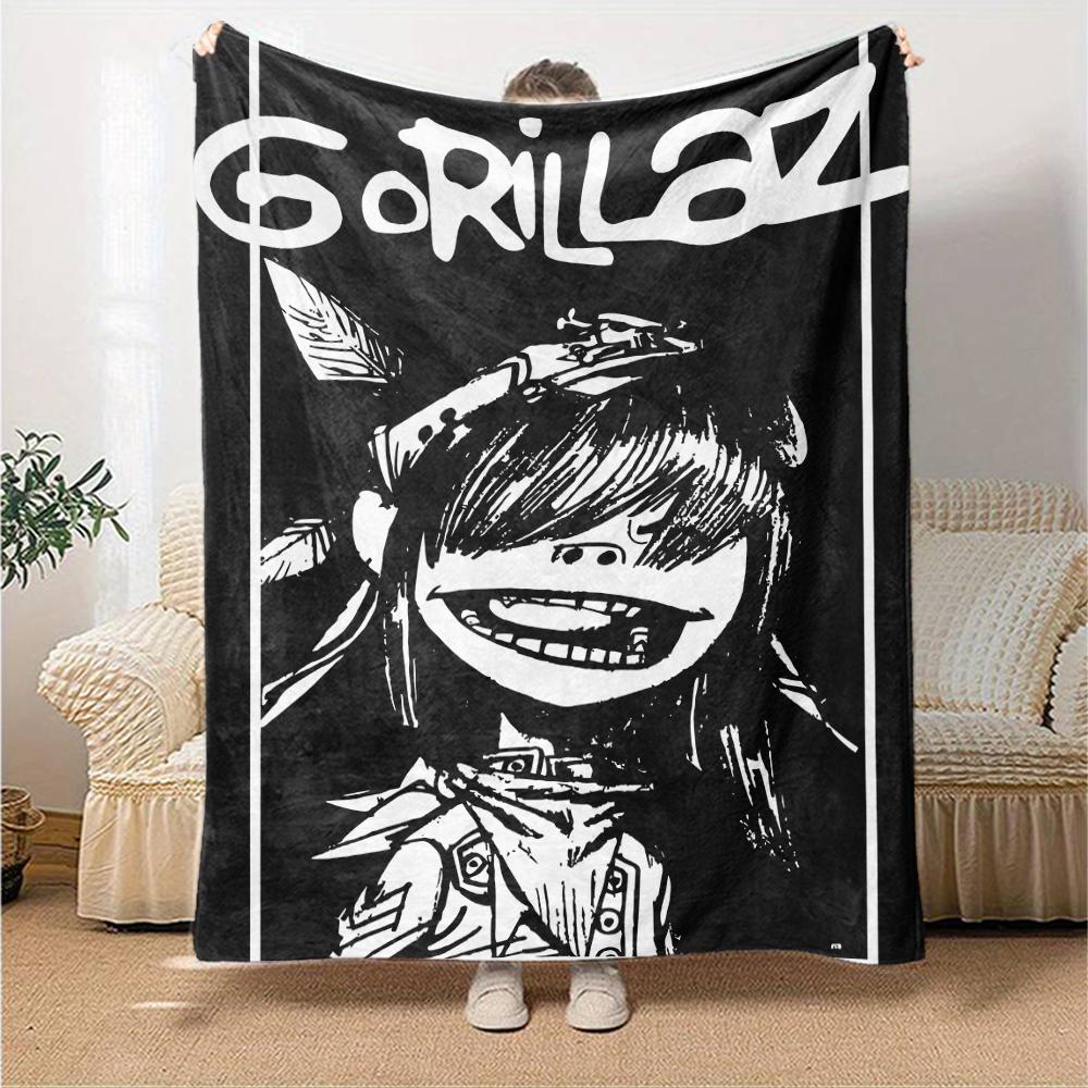 1pc Blanket - Gorillaz band Print Design,Lightweight Blanket for Sofa,Bed- Soft &Warm,Gift for All Seasons