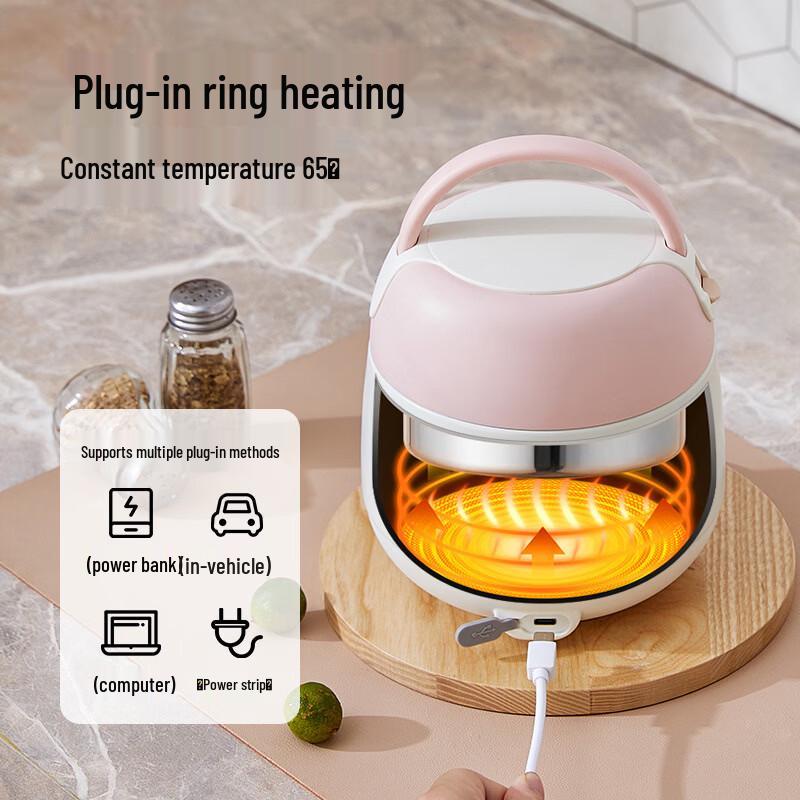 ZISIZ 1.0L Double-Layer USB Electric Heating Lunch Box
