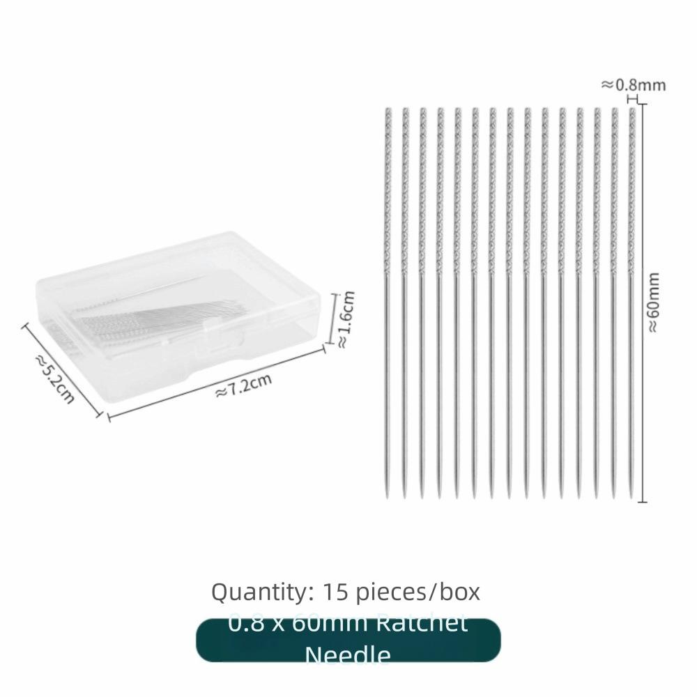 15PCS/Boxed Knurled Needle Lightweight Snag Repair Needle for Woven Fabric Cloth
