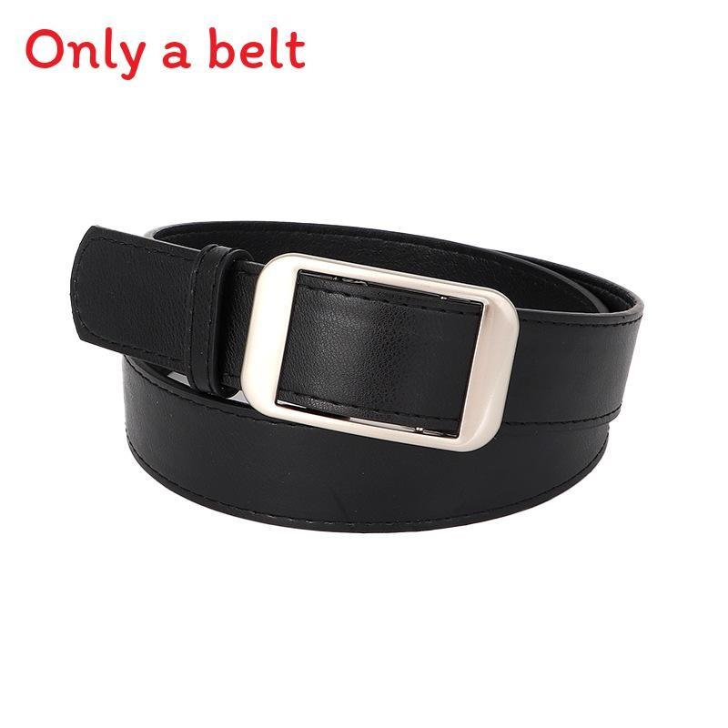 Slim Pu Leather Womens Belt With Matte Silver Closure For Fashion And Work