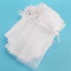 500Pcs White Drawstring Organza Folding Hand Fan Pouch Party Wedding Favor Gift Bags