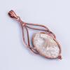 Oval Fossil Coral Gemstone Engagement Electroformed Handcrafted Pendant Copper V-52