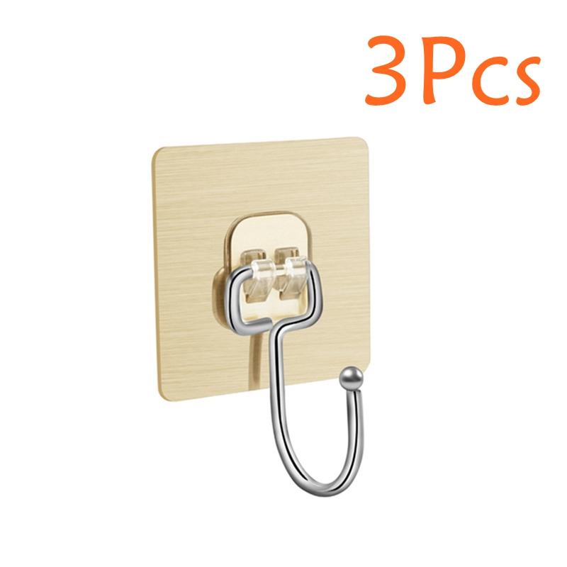 Large Sticky Hook Wall Hook Transparent Gold Seamless Stainless Steel Hook