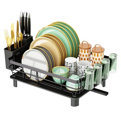 For Dish Drying Rack Drain Board Utensil Holder Organizer Drainer Tableware Organizer Kitchen Countertop Storage Shelf