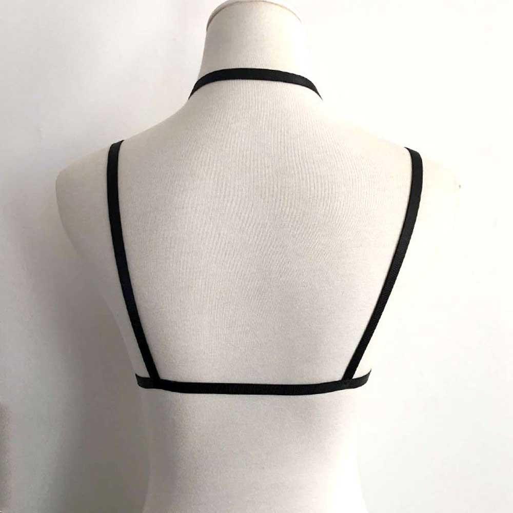 Alluring Women  Bra Elastic Cage Bra Strappy Hollow Out Bra Bustier  S