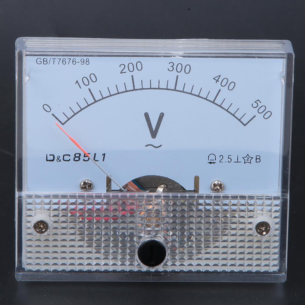 AC Pointer Voltmeter 0 500V Scale Range Voltage Test Meter Detector Panel Meters