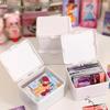 Pure White Flip-Top Desktop Storage Box with Ins Style Sticker