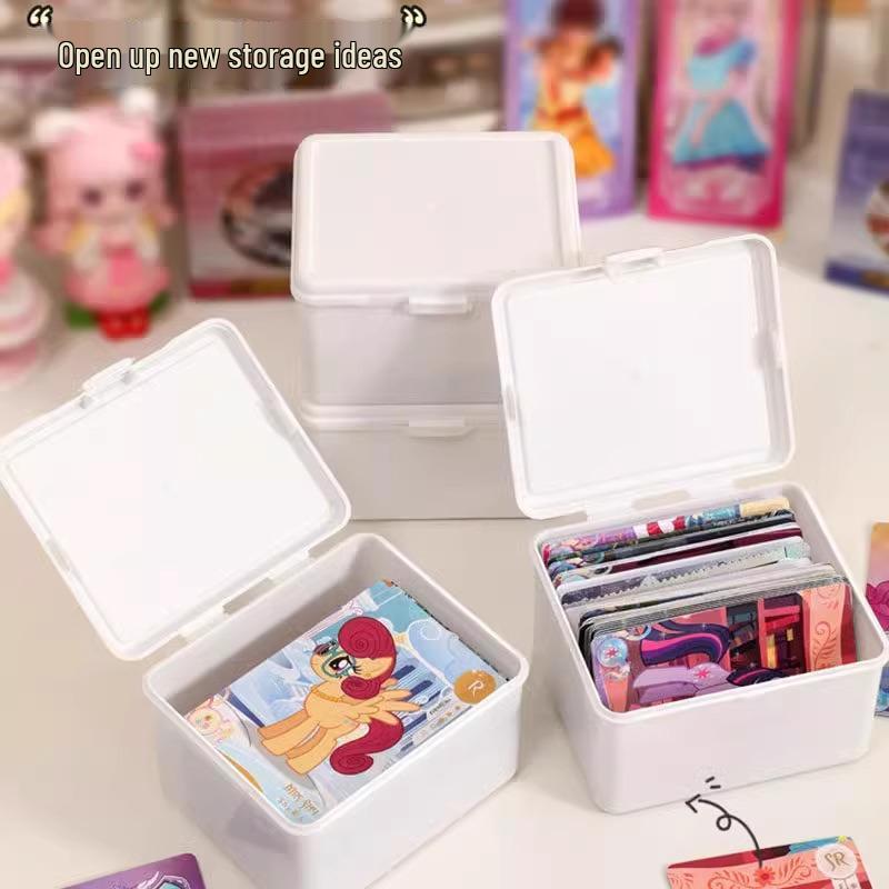 Pure White Flip-Top Desktop Storage Box with Ins Style Sticker