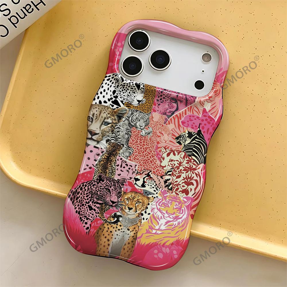 Europe and the United States Hot-selling Leopard Mobile Phone Case iPhone12 Advanced Sense Wave Film Case Apple 17promax Anti-drop Cover