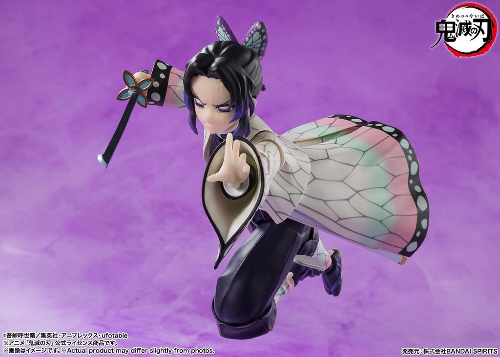 TAMASHII NATIONS SHFiguarts Tueur de démons: Kimetsu no Yaiba Shinobu Kocho approx. Figurine articulée peinte PVC & ABS 130 mm