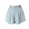 High Waist Pleated Pants Irregular  Women A-line Short Simple and Versatile
