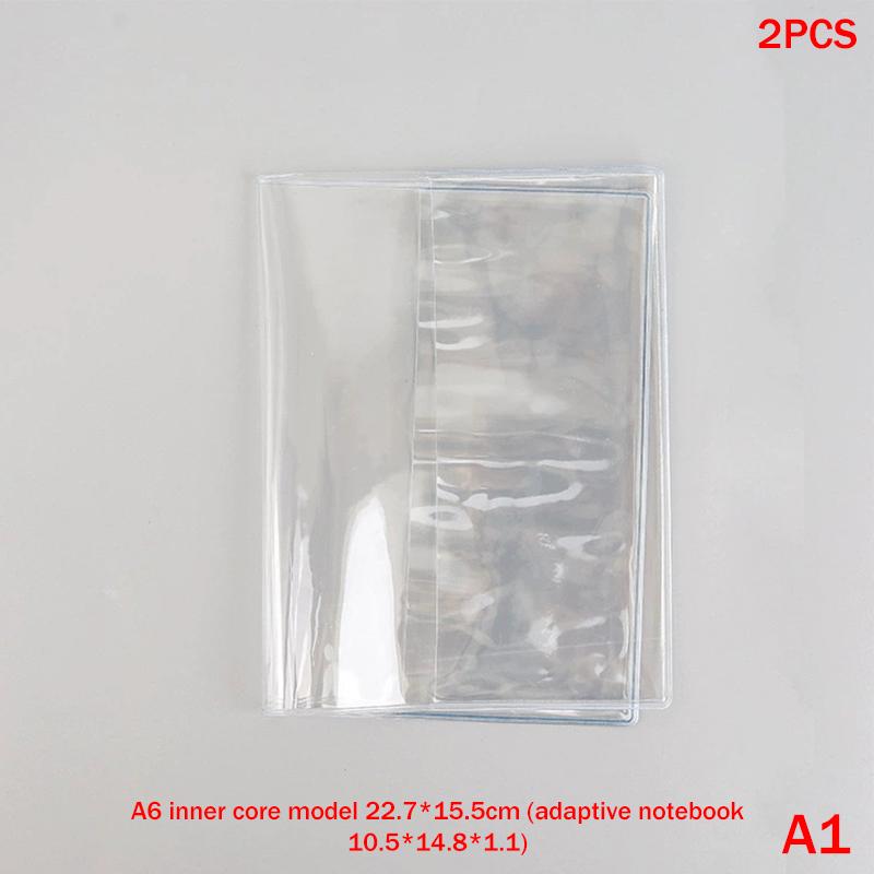 2Pcs Waterproof Pvc Transparent Protective Sleeve For A6 A5 Notebook Journal Planner Book Diary Protect Cover Office Supplies