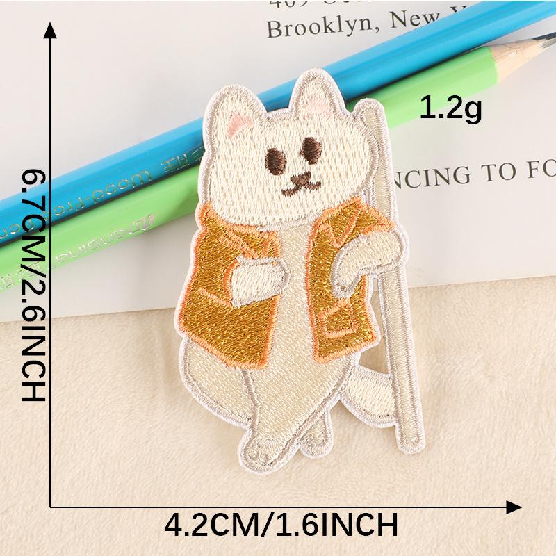 Cartoon Anime Cat Embroidery Self-Adhesive Patch - DIY Clothing Accessory