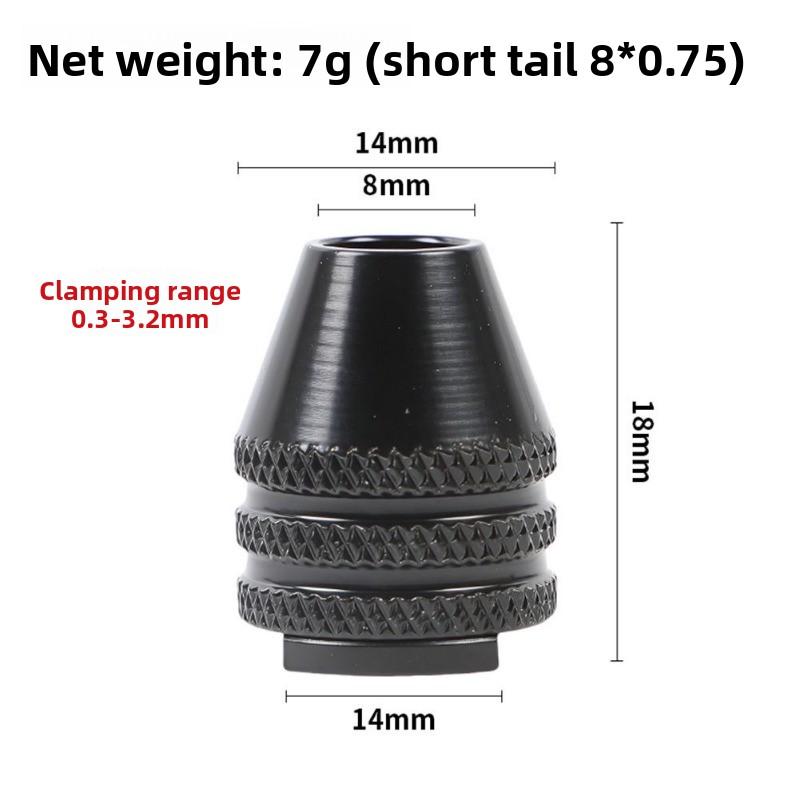 Mini Keyless Drill Chuck 0.3-8mm Self-Tighten Electric Drill Bits Collet Fixture Tools 1/4" Hex Shank Quick Change Converter