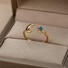 Irregular Geometric Adjustable Rings For Women Gold Color Stainless Steel Waterproof Dolphin Fish Anillos Heart Dainty Jewelry