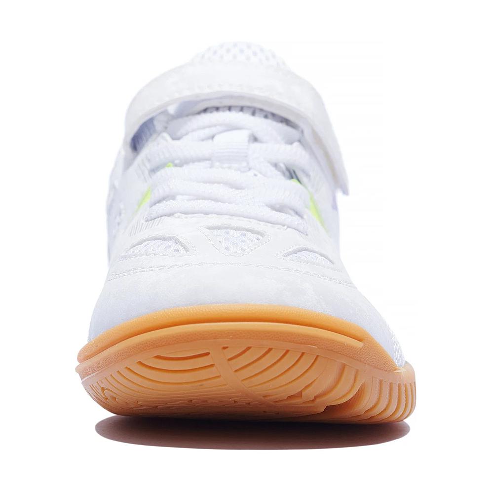 Li-Ning Pantofi de antrenament confortabili, simpli, antiderapanți, cu absorbție a șocurilor, cu talpă joasă, adidași pentru copii, albastru alb APTU015-1