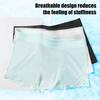 Men Boxer Underwear Mid-rise Elastic Waistband Solid Color Shorts Briefs Solid Color Ice Silk Summer Panties Daily Wear