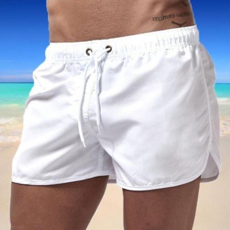 Men's Quick-Dry Summer Beach Shorts: Solid Color, Loose Fit with Drawstring