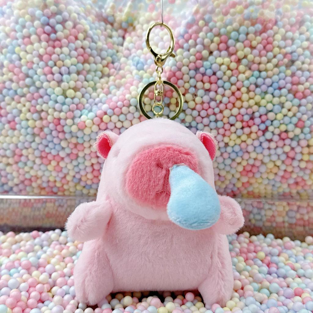 Little Red Book Capybara & Guinea Pig Plush Keychain Ornament