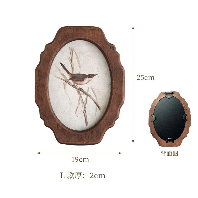 Antique Bird Wall Frame French Retro Living Room Decor Hanging Photo Display Artistic Avian Painting Timeless Elegance