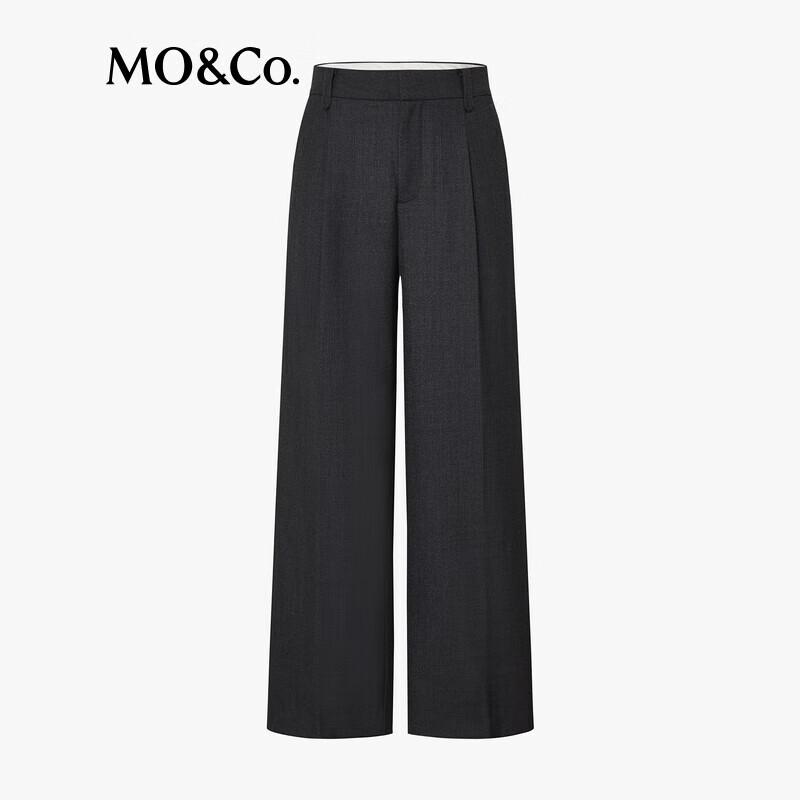 MO&Co. Women's Merino Wool Blend Wide-Leg Trousers