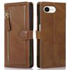 For iPhone 16e Case Zipper Flip Leather Phone Cover with Card Holder