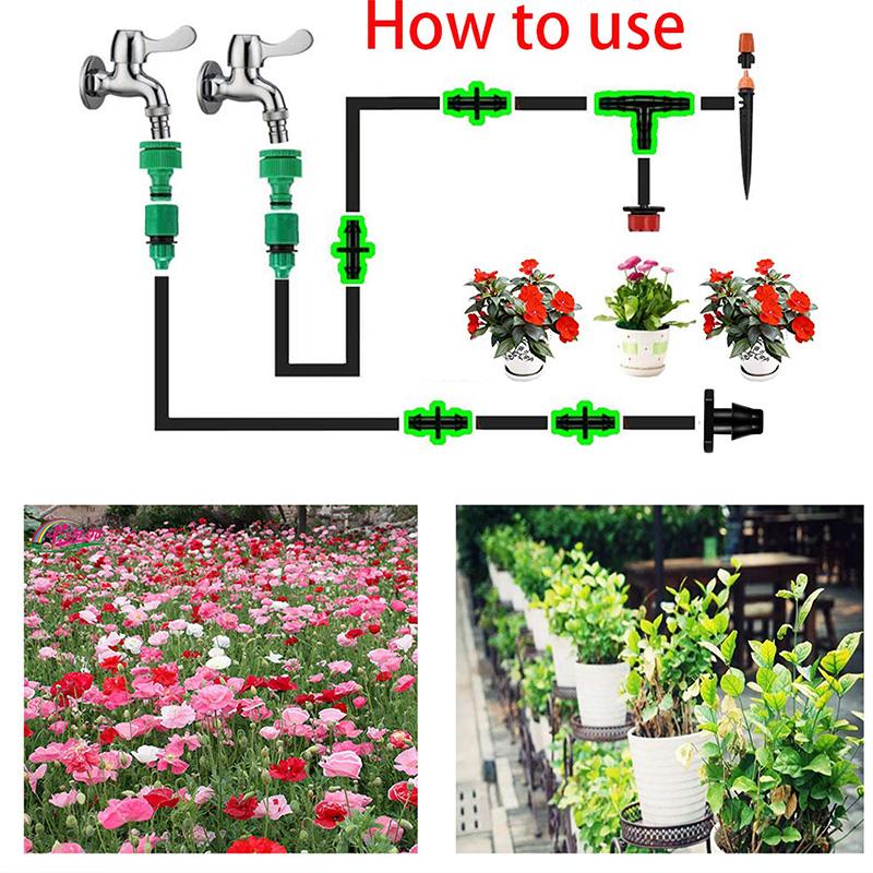 280Pcs Barbed Connectors Irrigation Fittings Set Drip Irrigation Barbed Connectors 1/4''Tubing Fitting Kit for Flower Pot Garden