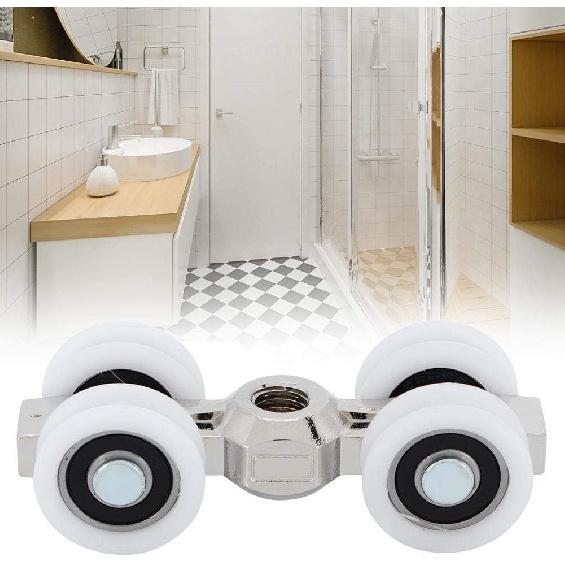 Door Roller, Sliding Roller Slider Overhead Door Bearings 4 Wheels Hanging Wheels Pulleys for Furniture