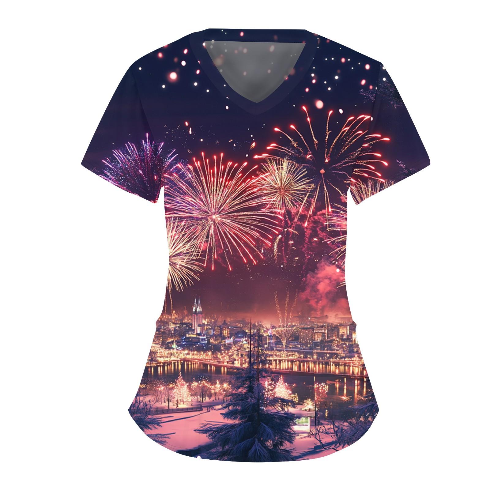 

Женский модный комбинезон с V-образным вырезом, короткими рукавами и карманами 2025 года с рождественским принтом M розовый