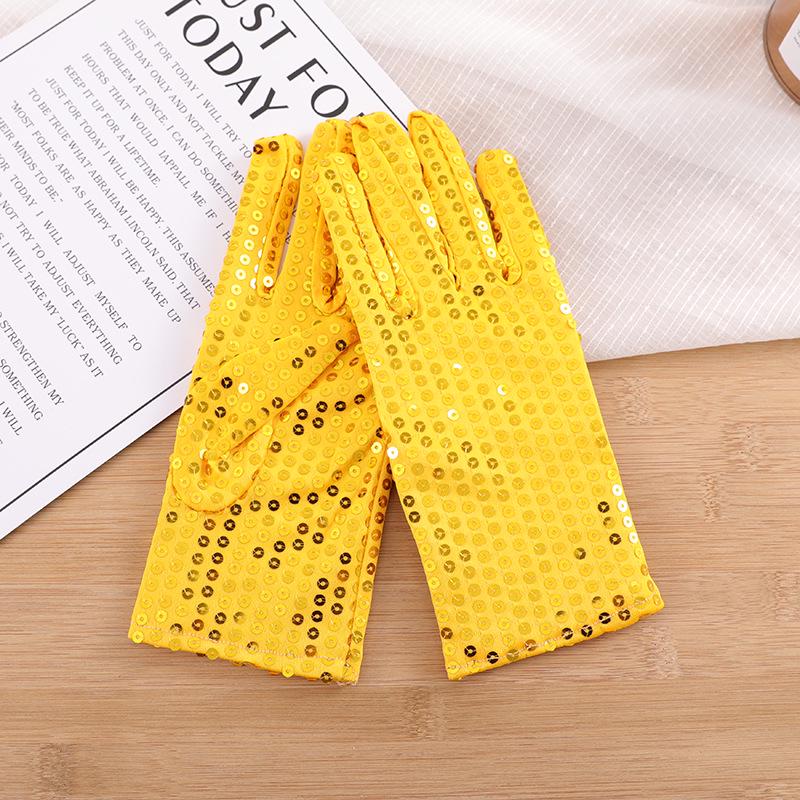 Glitter Sequin Performance Gloves for Men and Women - Adult Dance Stage Gloves
