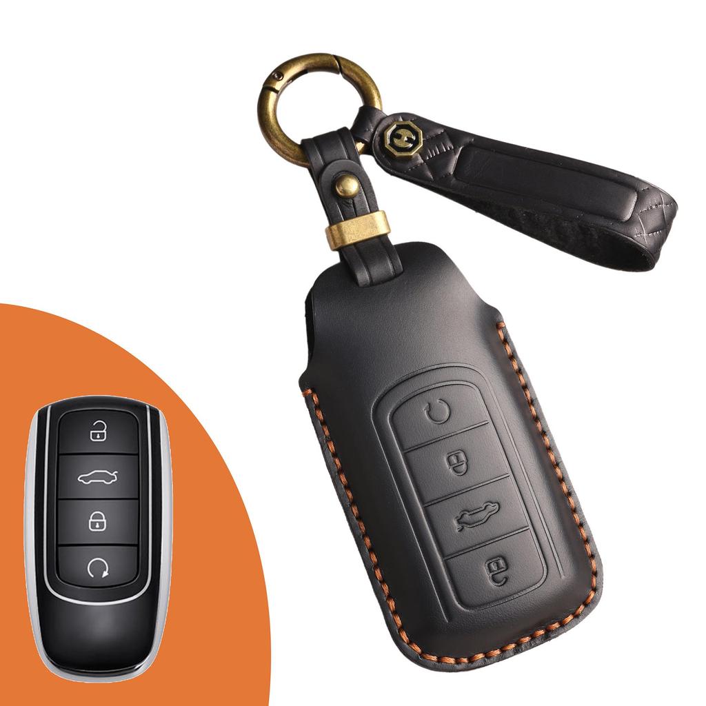 Genuine Leather Retro Key Cover for Chery Tiggo 8PLUS Haoxiang Remote Control Protection