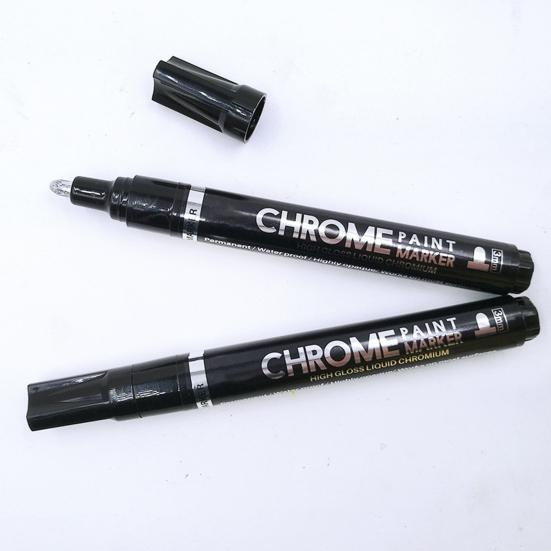 High Gloss Effects Chrome Plated Marker Pen Unique Plastic Reflective Ink Chrome Painting Pen for Glass