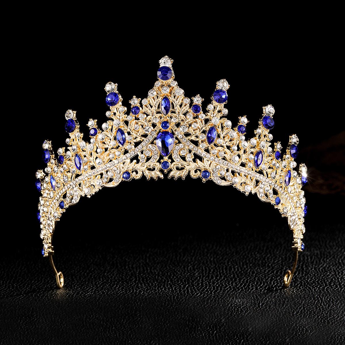 European Bridal Rhinestone Crown Headband: Alloy Hair Accessory for Weddings, Birthdays, and Banquets.