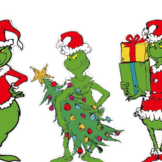 4Pcs/Set Christmas Green Elf Garden Stake Decoration Weather-proof Indoor Outdoor Yard Lawn Patio Pathway Green-haired Elf Sign Stake Ornament