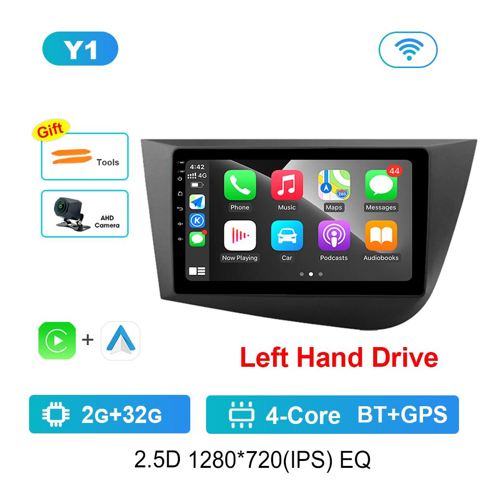 9 Inch Left Hand Drive GPS Navigation Android OS for Seat Leon 2 2005 - 2012 4G DSP Stereo Car Radio Multimedia Player WiFi BT