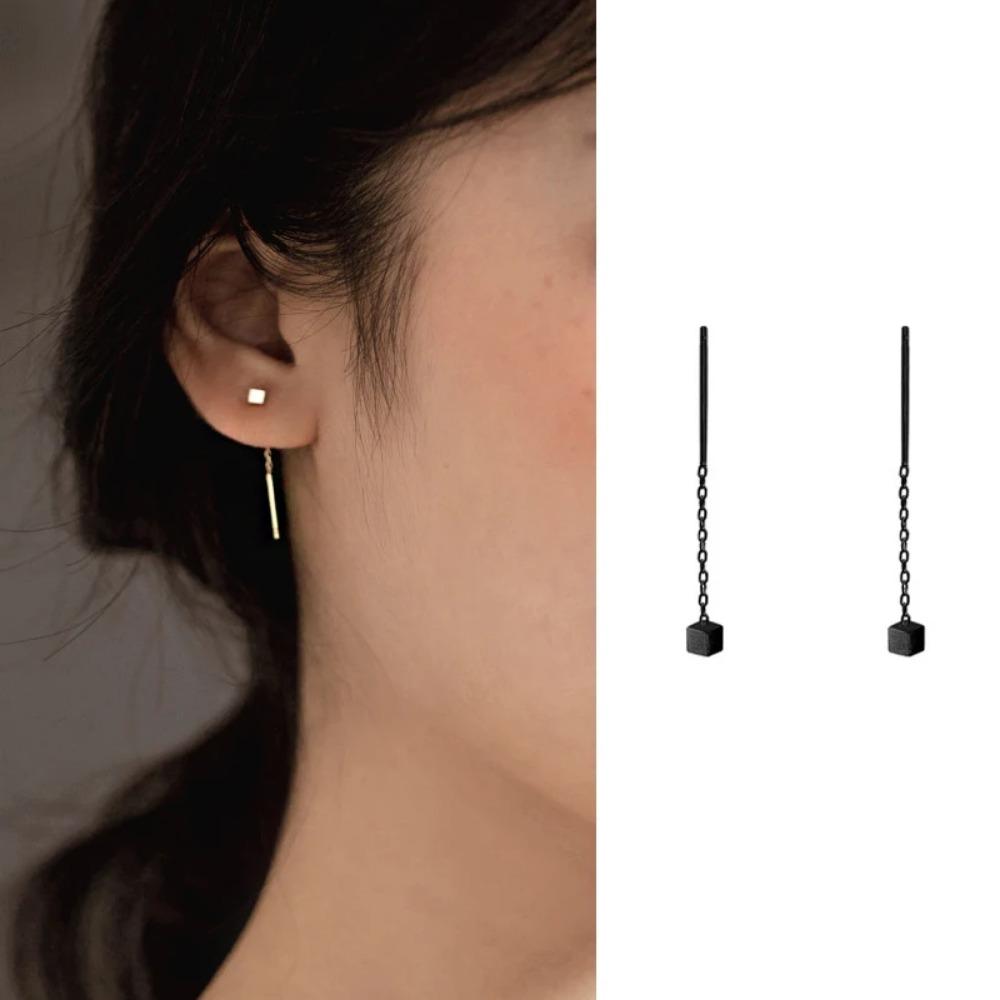 2025 New Trend Simulation Pearl Long Earrings Women's Flower Rhinestone Wedding Pendant Earrings Fashion Korean Jewelry Earrings