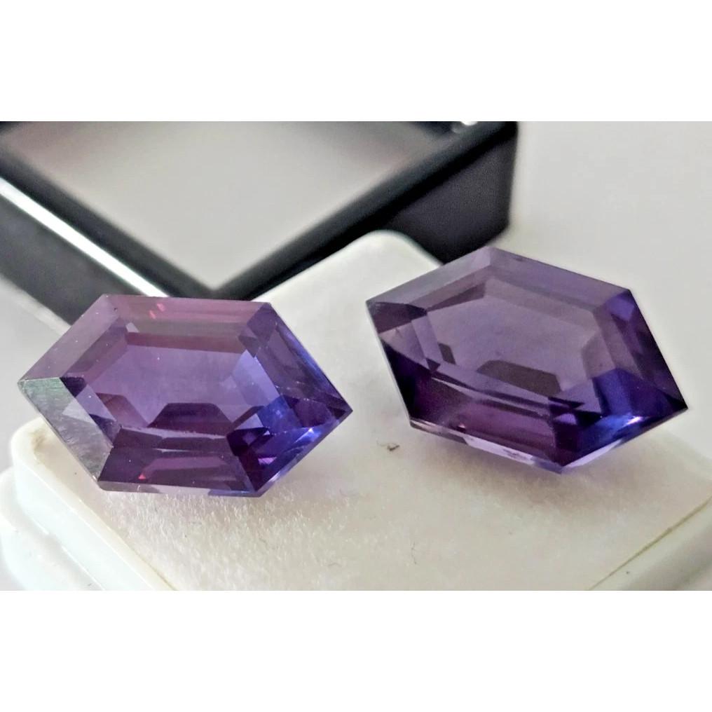 Fabulous Alexandrite Color Changing Natural Fancy Cut 20+ Ct Pair Gemstone