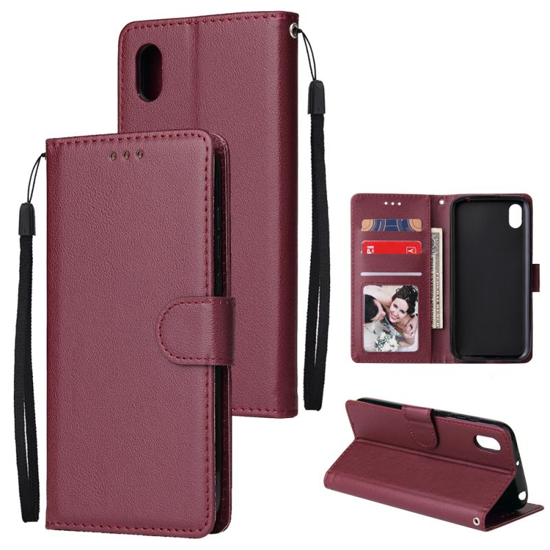 For HUAWEI Nova 3i/Y5 2019 PU Leather Protective Phone Case with 3 Cards Slots Bracket