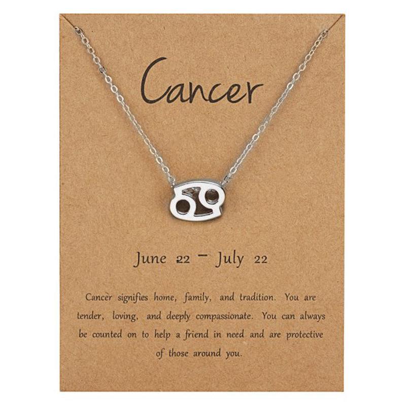 New Constellation Zodiac Sign Necklaces Jewelry for Women Girls Designed 12 Horoscope Taurus Aries Leo Necklaces Jewelry Gifts
