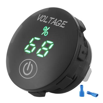 Gleichstrom 12 V?24V LED Voltmeter One-Touch-Erkennung Schwarzes Gehäuse Universell für Auto LKW Motorrad Schiff