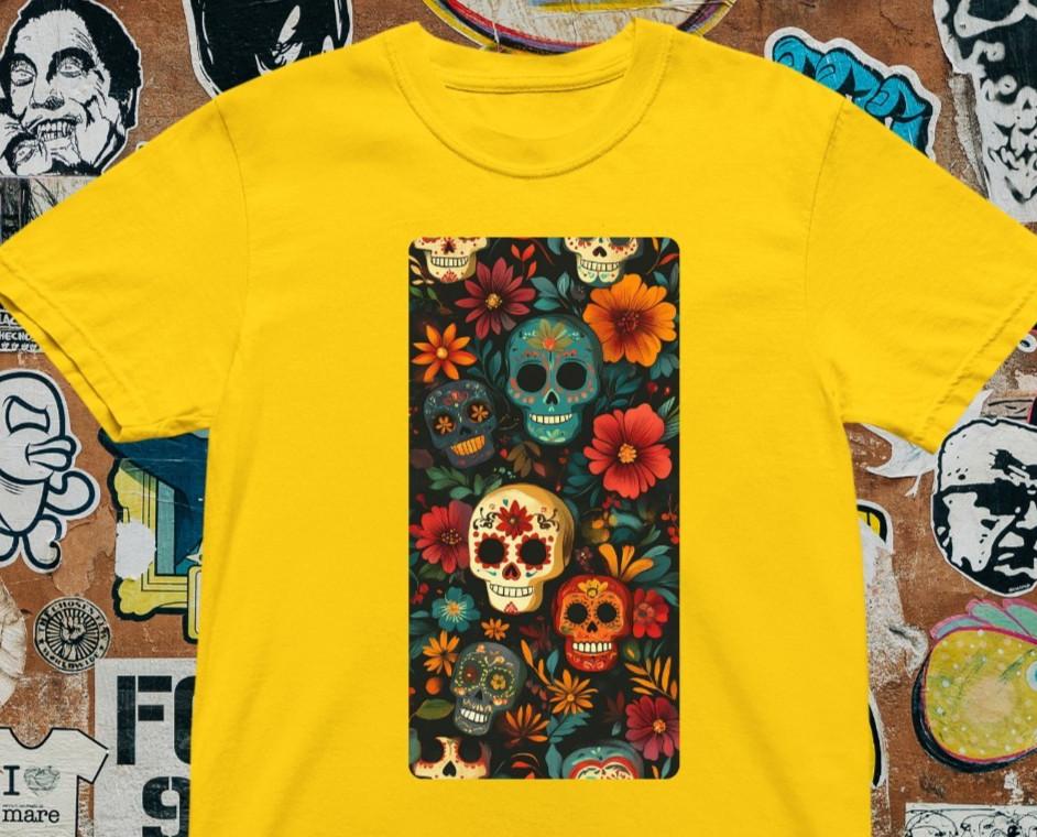 

Футболка День Мёртвых – Сахарный череп – Мексиканский Диа де лос Муэртос L