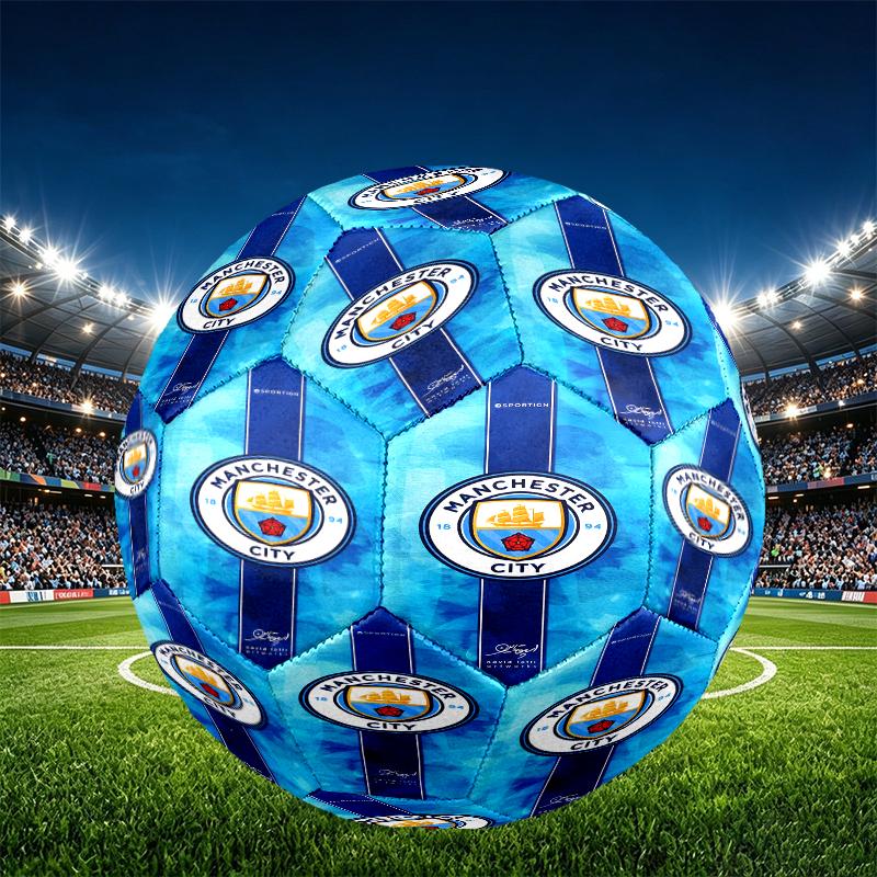 Football Team City FC Print Size 5 Soccer Ball, PU Wear Resistant Football for Match Training and Daily Practice, Birthday Gift for Soccer Fans