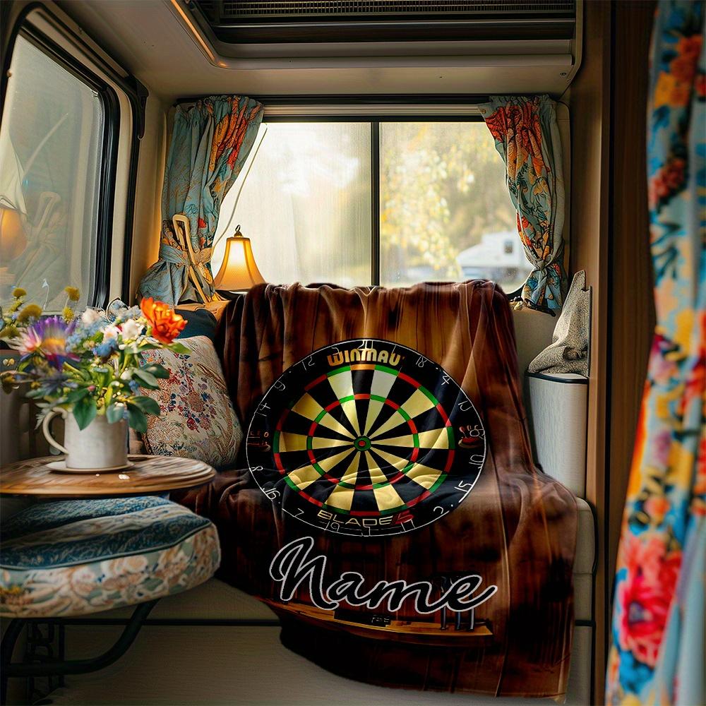 Dartboard Blanketcustomize Your Name Lightweight Comfortable And Stylish Blanket For Travel Bed Home Chair Office Sofa And Camping All Season Comfort