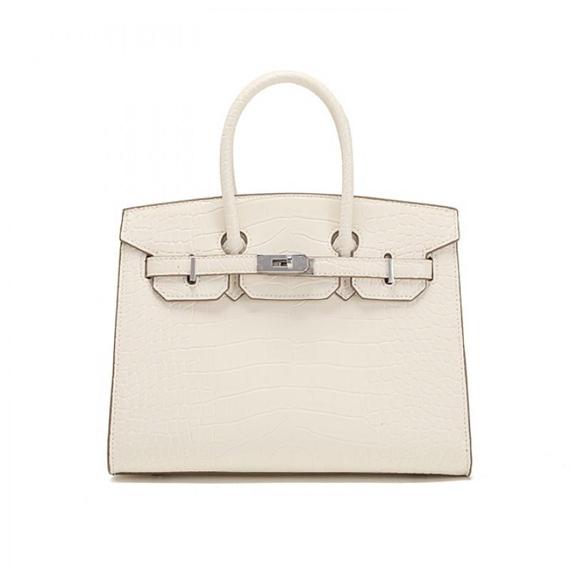 Womens Crocodile Texture Shoulder Bag Large Capacity Soft Leather Tote Handbag Daily Casual Use