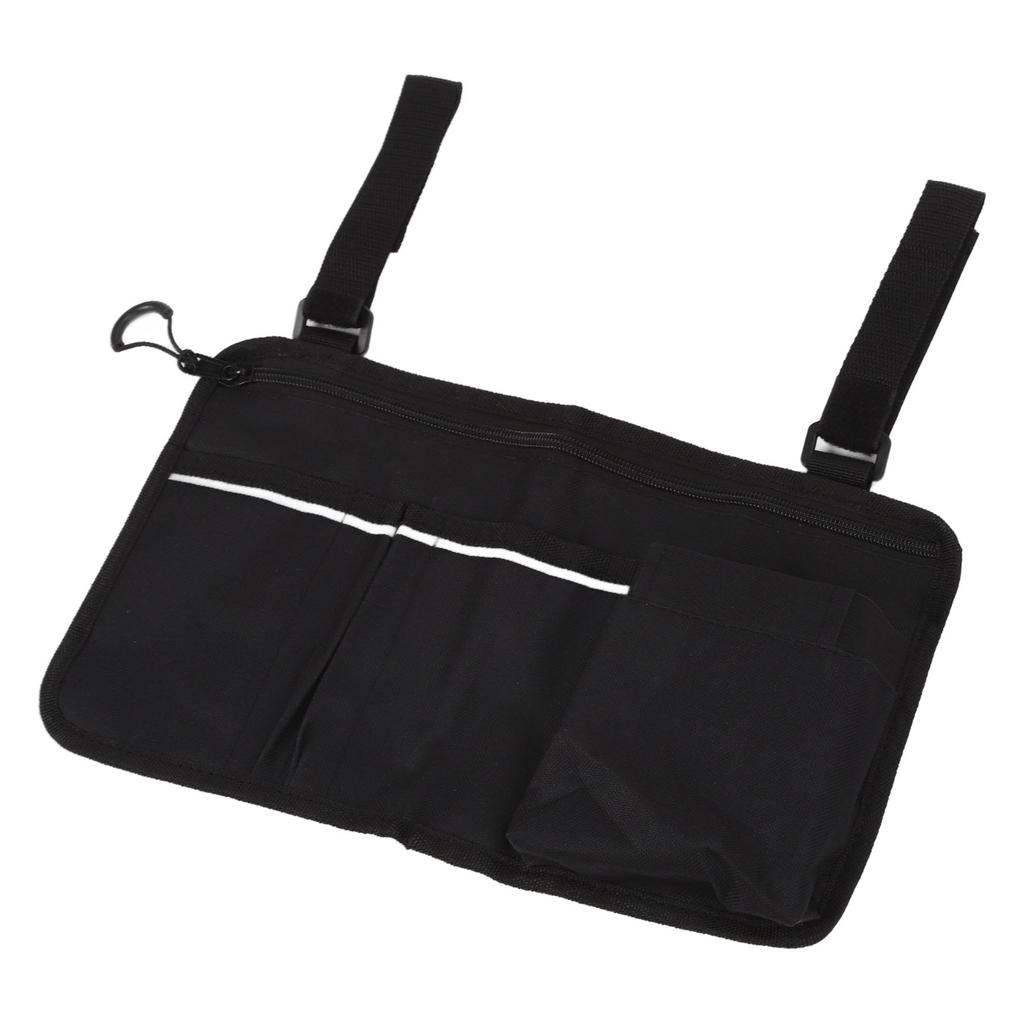 Wheelchair Side Bag Multi Pocket Waterproof Lightweight Compatible Walker Bag with Reflective Strip